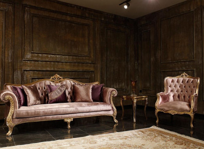 Classic Pink Chesterfield Sofa set 3-Seater Coffee table Armchair